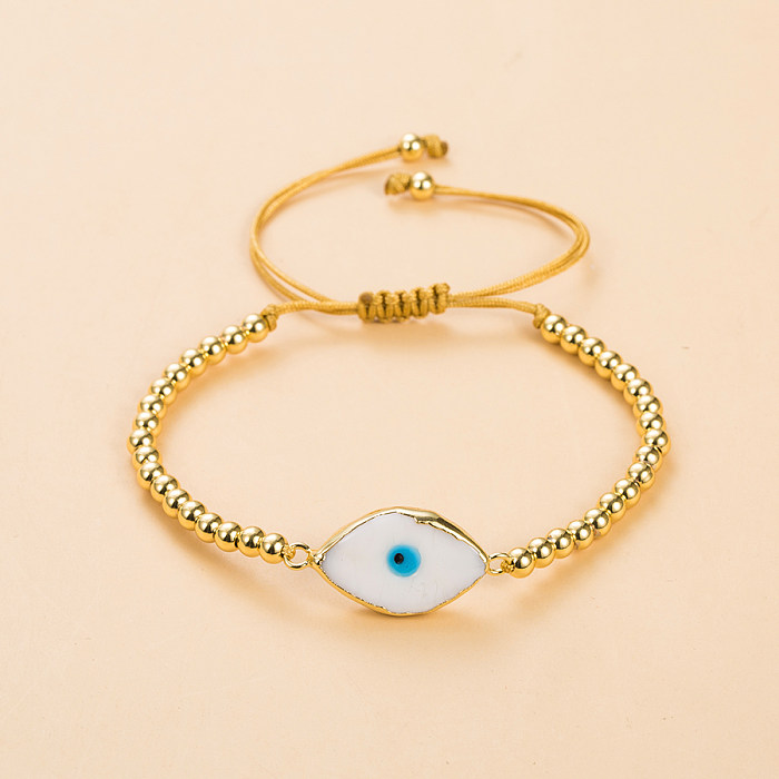 Classic Style Devil'S Eye Rope Copper Enamel Bracelets 1 Piece