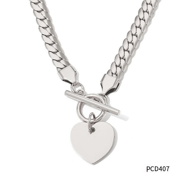 Collier de bracelets de placage en acier inoxydable en forme de coeur de mode
