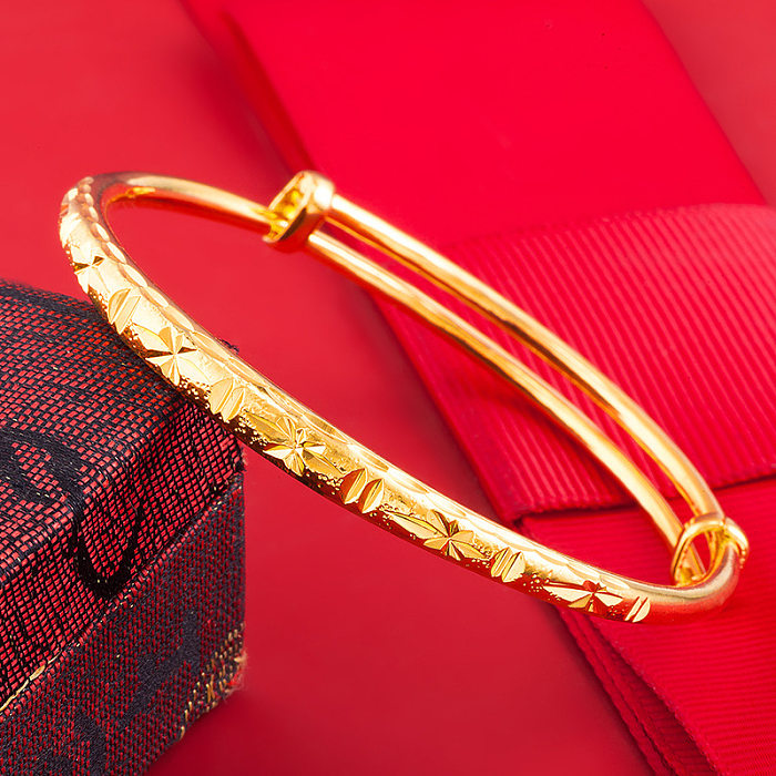 Bracelet plaqué or en cuivre géométrique Chinoiserie