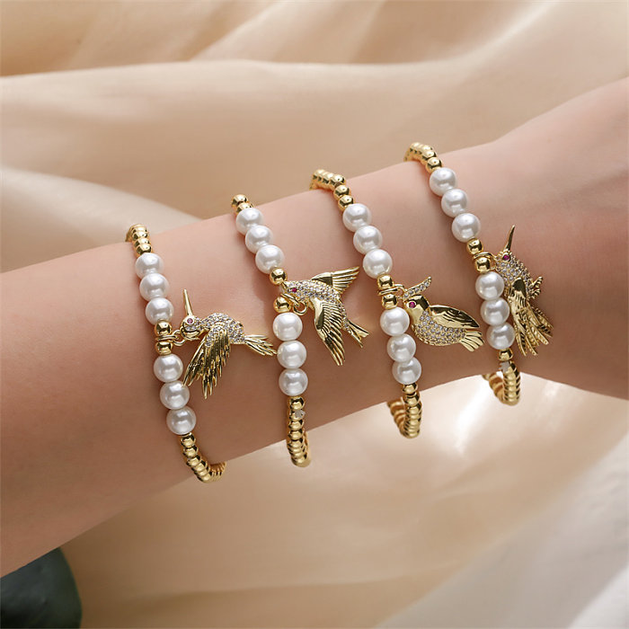 Basic Classic Style Bird Copper Beaded Bracelets