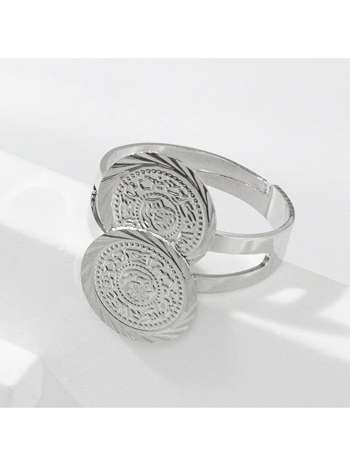 Simple Style Streetwear Coin Stainless Steel Copper Plating 18K Gold Plated Silver Plated Open Rings