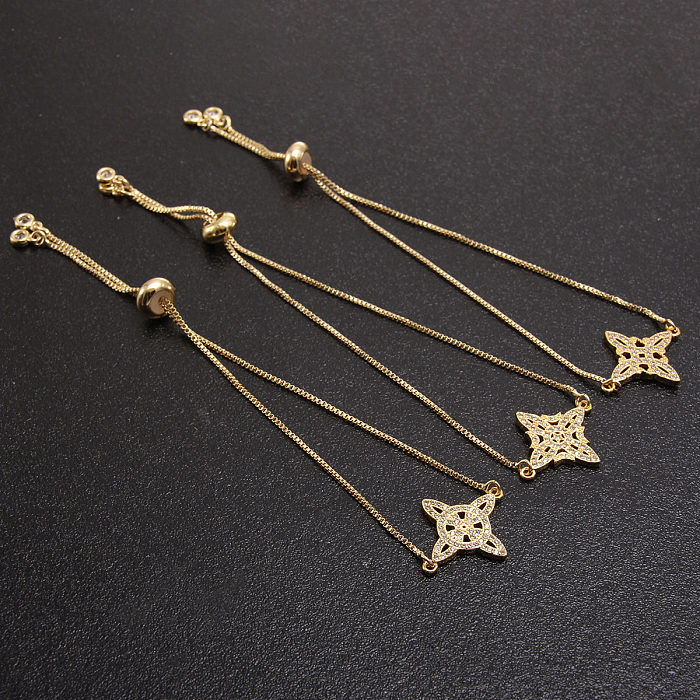 Casual Simple Style Star Copper Plating Inlay Zircon Bracelets
