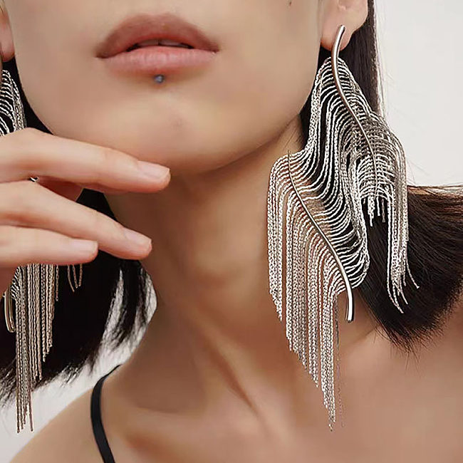 1 Piece IG Style Tassel Copper Drop Earrings