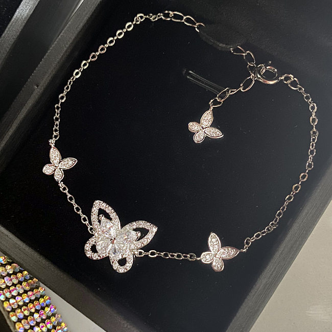 GF Secret Shadow – Bracelet à pompon papillon brillant, plaqué Seiko, platine Pt950, Design de Niche, petite fée