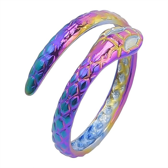 Wholesale 1 Piece Retro Snake Stainless Steel Open Ring
