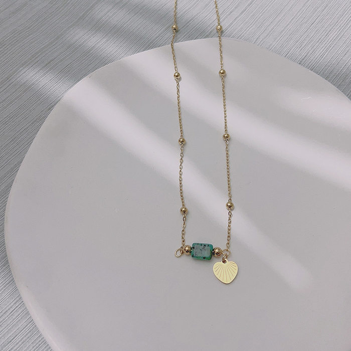 مجموعة مجوهرات بسيطة على شكل قلب مصنوعة من الفولاذ المقاوم للصدأ