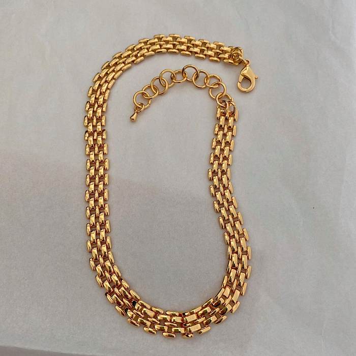 Collier plaqué or en cuivre géométrique à la mode