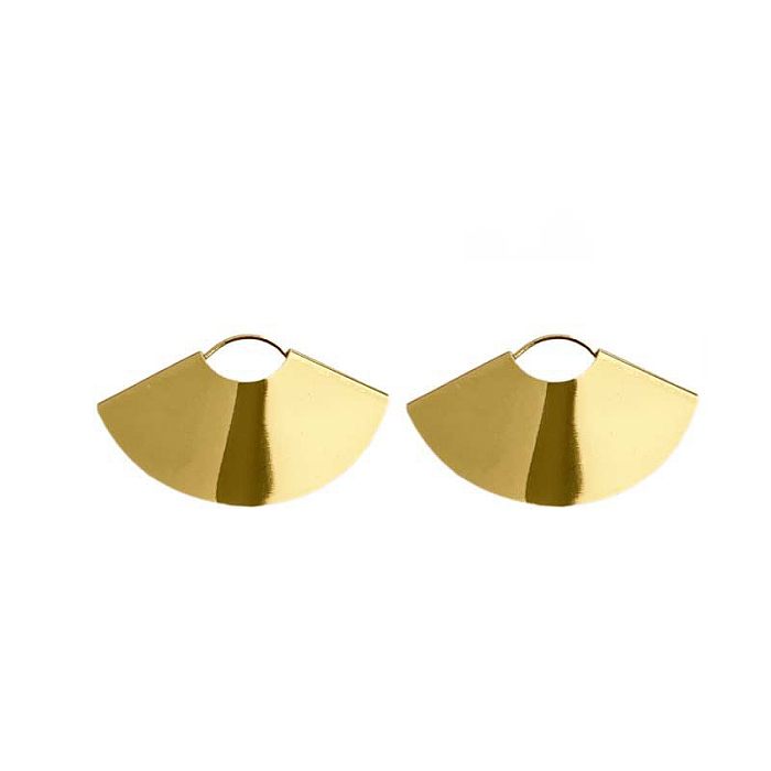 1 Pair Simple Style Commute Sector Plating Copper Earrings