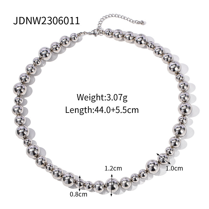 Elegante Retro-Halskette mit einfarbigen Perlenarmbändern aus Edelstahl