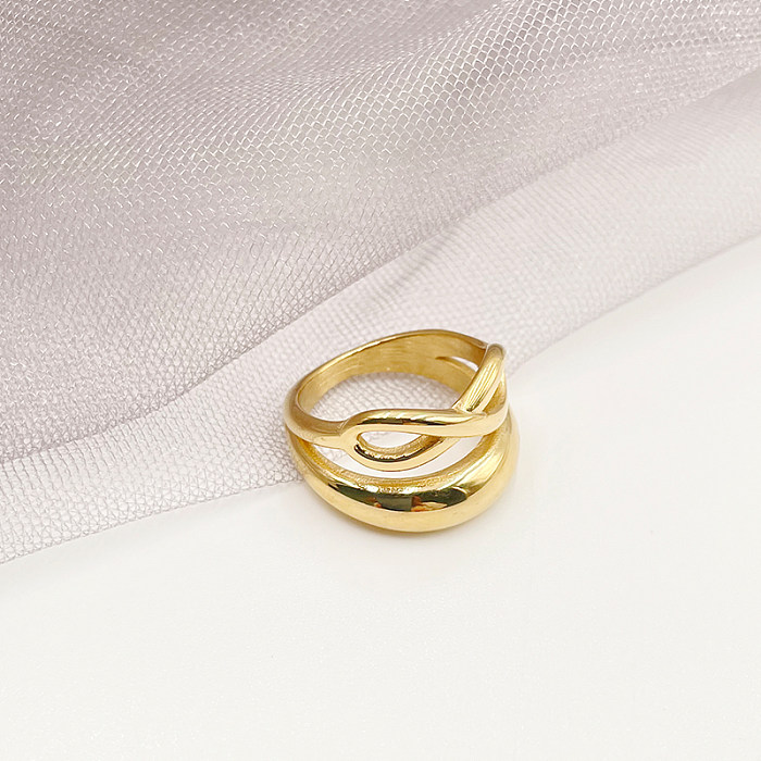 Modern Style Infinity Stainless Steel Gold Plated Rings In Bulk