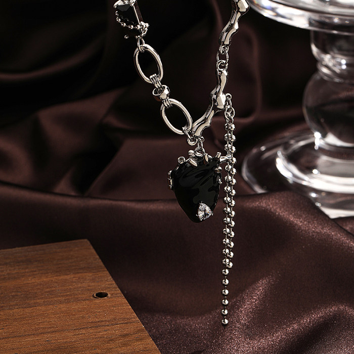 Herz-Kupfer-Zirkon-Halskette im Vintage-Stil in großen Mengen
