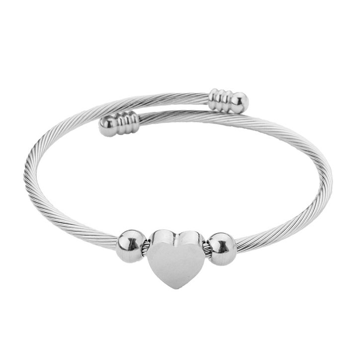 Fashion Heart Shape Titanium Steel Rings Bracelets
