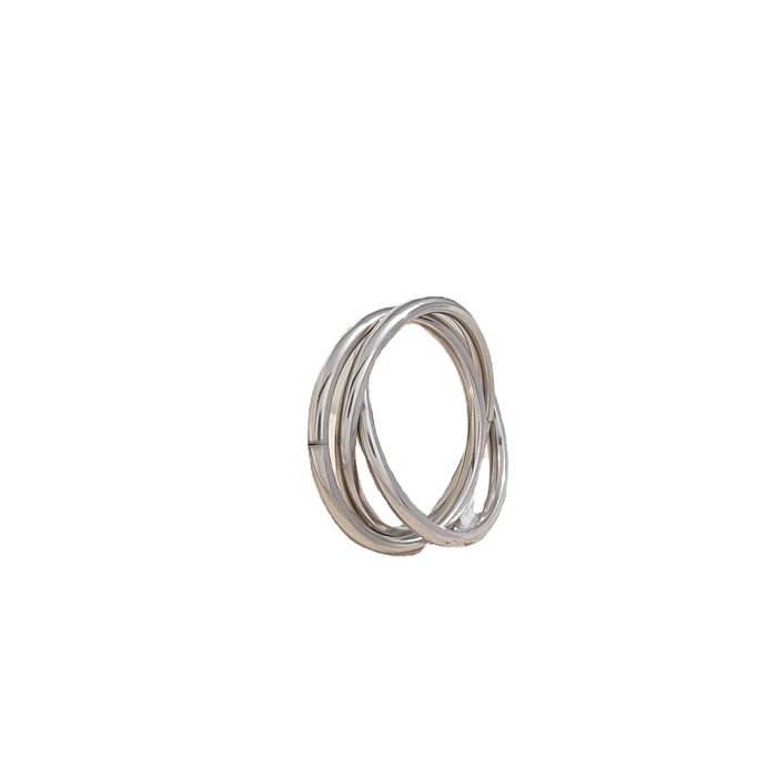 Simple Style Solid Color Stainless Steel Plating Silver Plated Rings