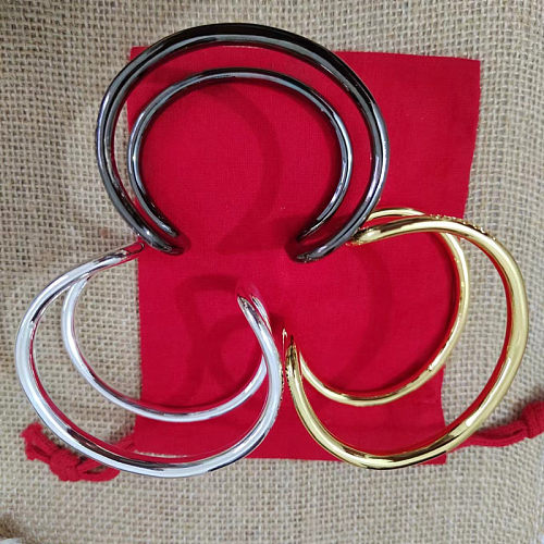 Retro Solid Color Copper Plating Cuff Bracelets