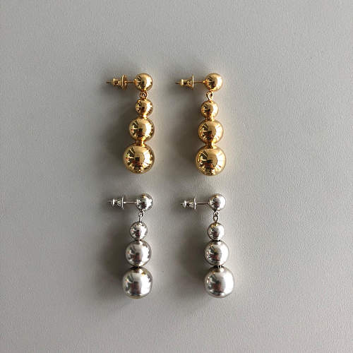1 Paar schlichte, runde, mit 18 Karat vergoldete Ohrhänger mit Kupferbeschichtung