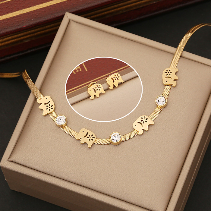 Schmetterlings-Halskette, Elefanten-Edelstahl-Schlüsselbeinkette, Liebes-Herz-Halskette