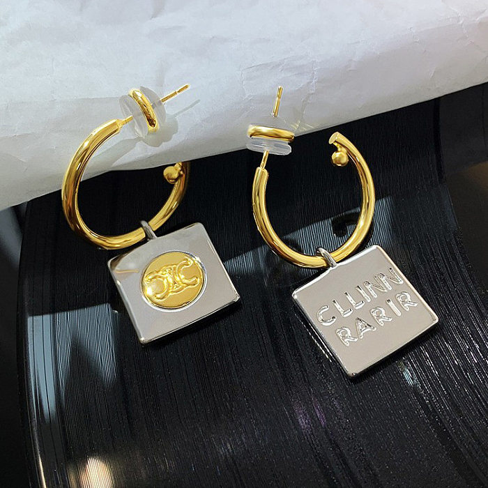 Fashion Square Copper Drop Earrings Plating Copper Earrings