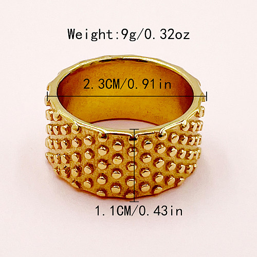 Classical Retro Roman Style Geometric Stainless Steel Plating Gold Plated Rings