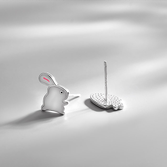 Fashion Rabbit Copper Plating Ear Studs 1 Pair
