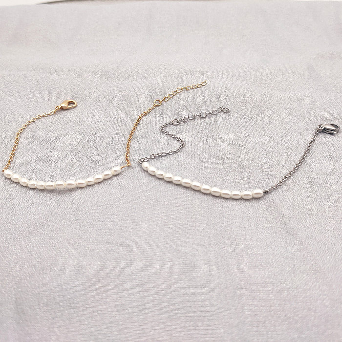Retalhos de cobre irregulares de estilo simples que chapeiam pulseiras banhadas a ouro 14K