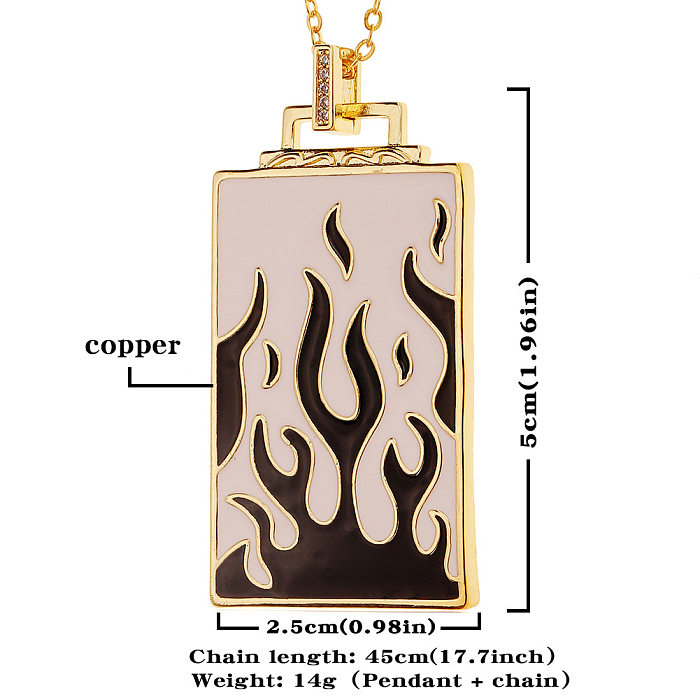 Hip-hop Jewelry Copper-plated 18K Gold Pendant Oil Drip Necklace Women