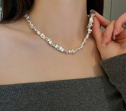 Moderne Art-unregelmäßige künstliche Perlen-Kupfer-Beschichtungs-Armband-Halskette