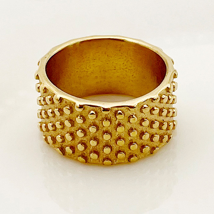Classical Retro Roman Style Geometric Stainless Steel Plating Gold Plated Rings