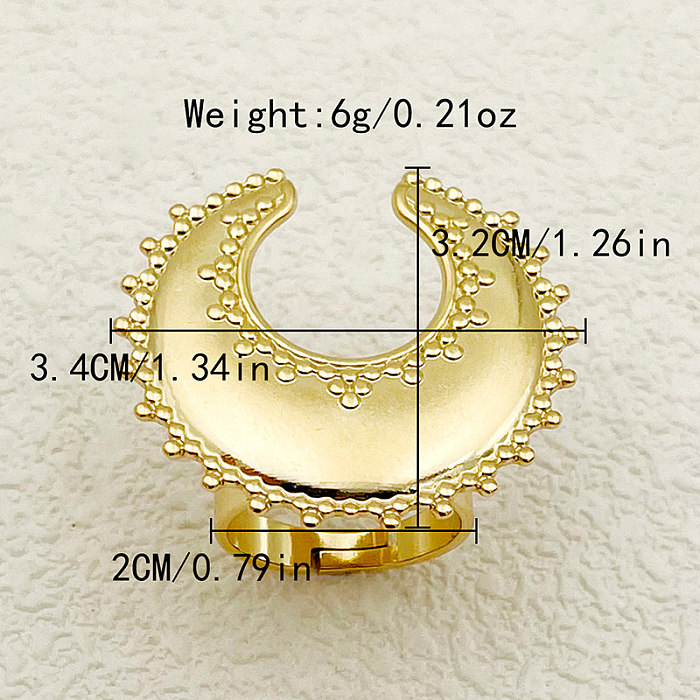 Casual Streetwear Moon Stainless Steel Plating Gold Plated Open Rings