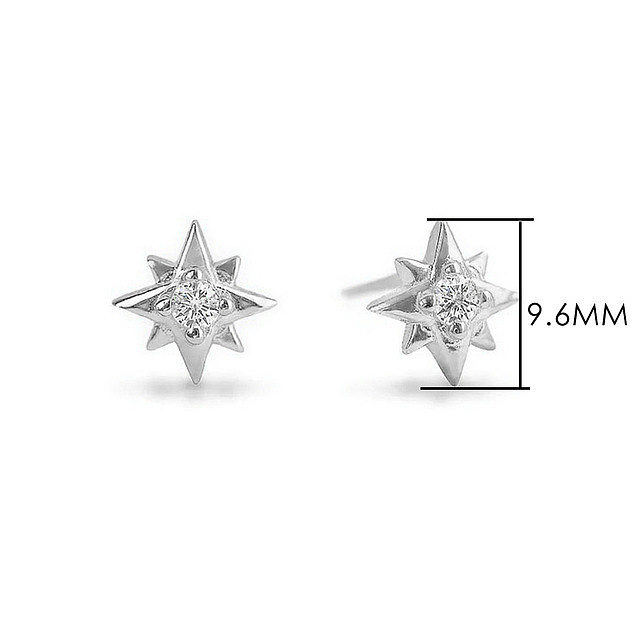 1 Pair Simple Style Star Plating Inlay Copper Zircon Ear Studs