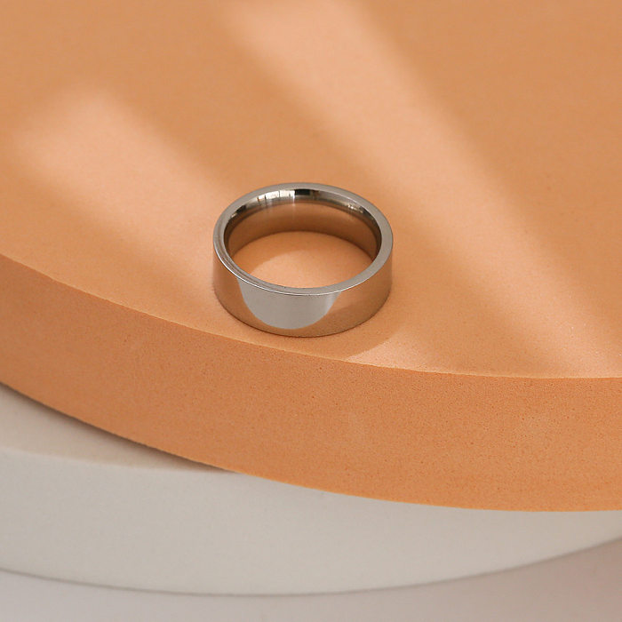 Simple Style Solid Color Stainless Steel Plating Rings