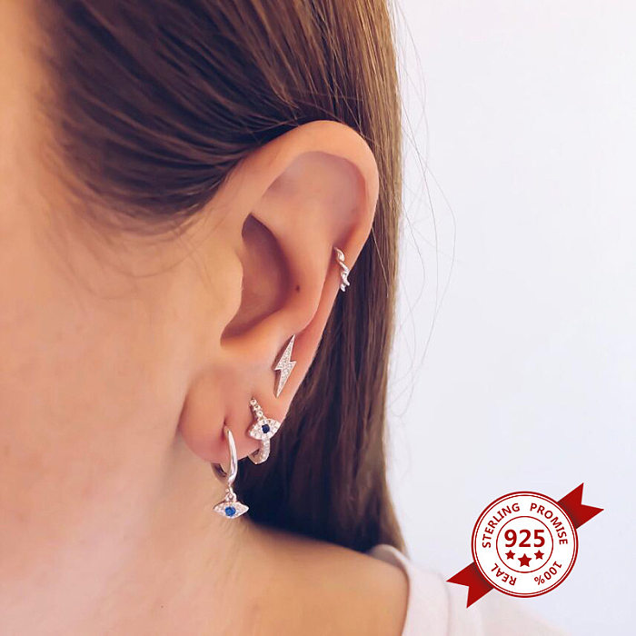 European And American Devil's Eye Ear Buckle Ear Ring Zircon Inlaid Diamond Stud Earrings