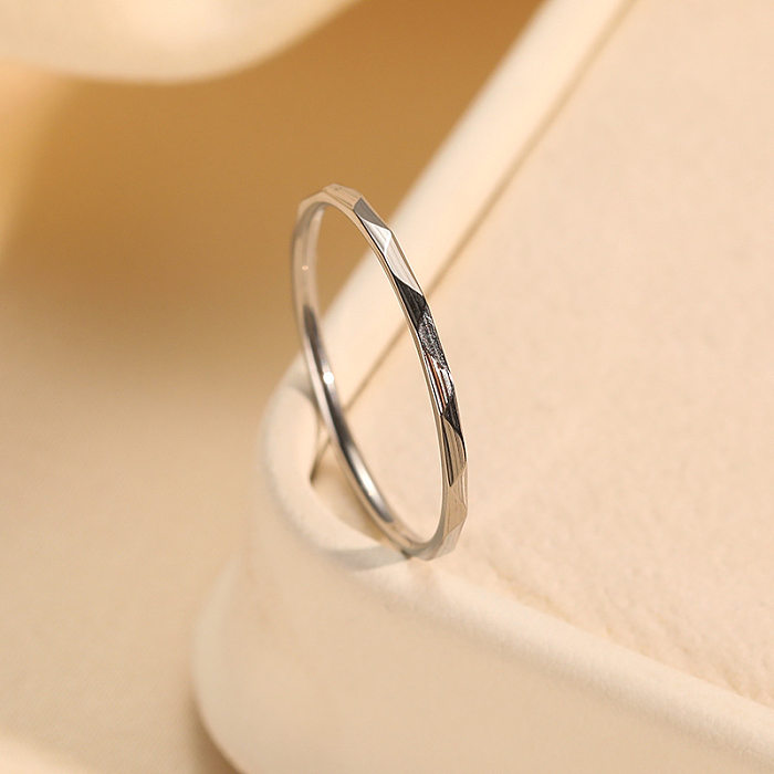 Simple Style Solid Color Rhombus Stainless Steel Plating Rings
