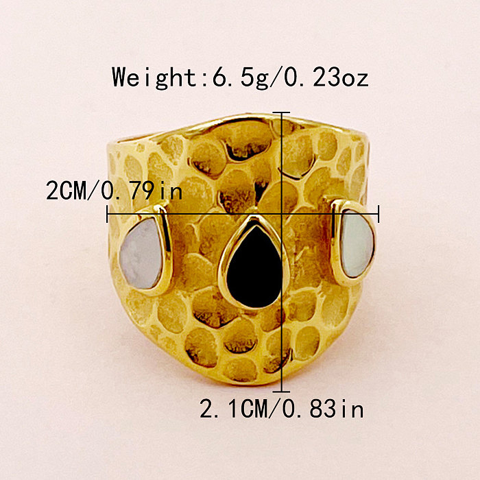 Comute anéis banhados a ouro de aço inoxidável do zircão do embutimento do chapeamento da cor sólida