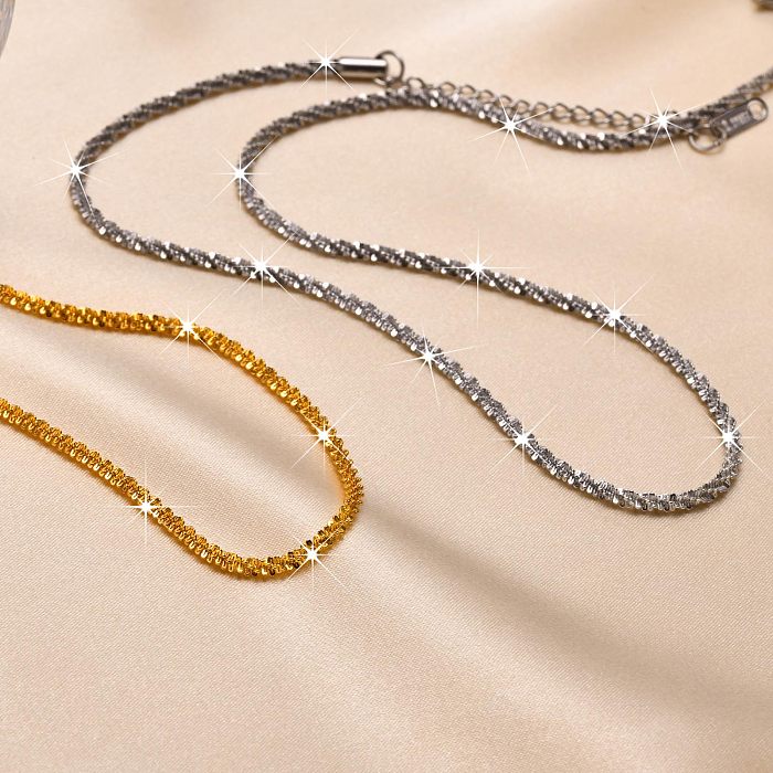 Collar de pulseras chapado en oro de 18 quilates con revestimiento de acero inoxidable geométrico de estilo simple IG