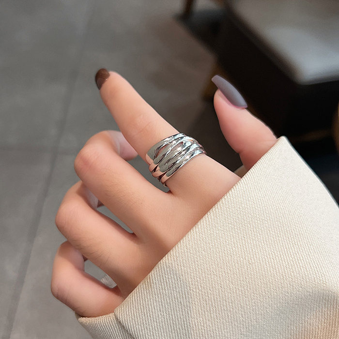 Punk Simple Style Solid Color Copper Plating Open Ring