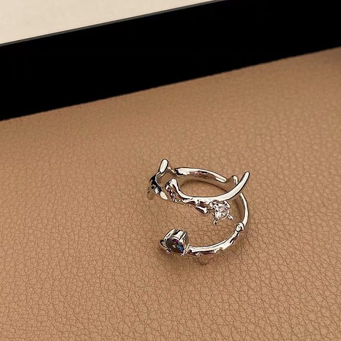Simple Style Solid Color Copper Plating Silver Plated Rings
