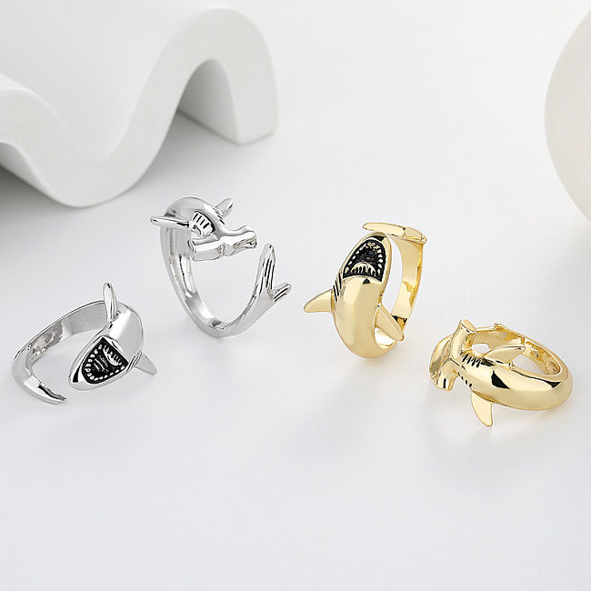 Fashion Shark Copper Plating Open Ring 1 Piece