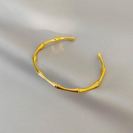 Bracelet plaqué cuivre en forme de C de style simple, 1 pièce