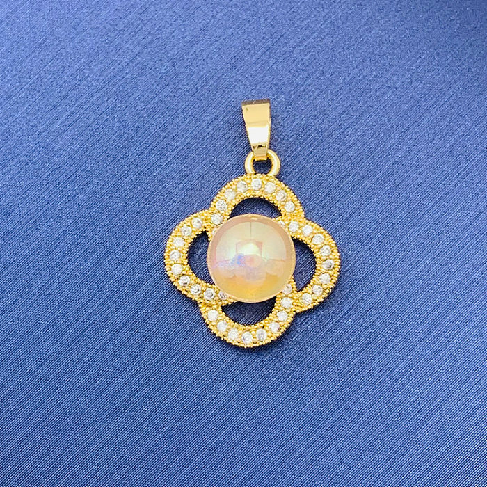 Simple Style Swan Heart Shape Butterfly Copper Irregular Rhinestones Opal Pendant Necklace