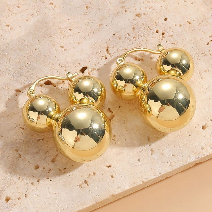 1 Pair Elegant Classic Style Solid Color Plating Copper 14K Gold Plated Earrings