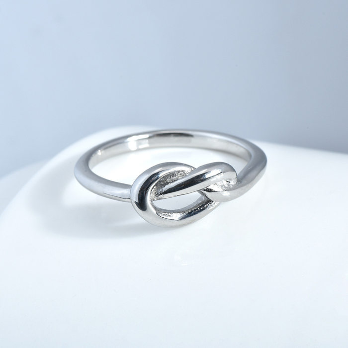 1 Piece Simple Style Knot Titanium Steel Plating Rings