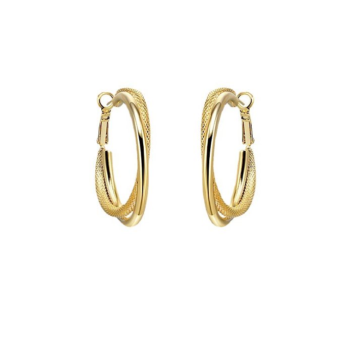 Retro Geometric Copper Plating Earrings 1 Pair
