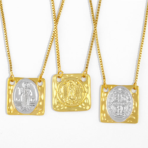 The Virgin Marygeometric Square Pendant Necklace