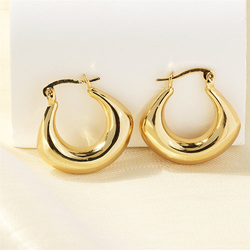 1 Pair Simple Style U Shape Plating Copper 18K Gold Plated Earrings