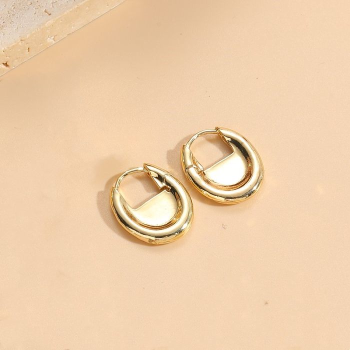 1 Pair Elegant Classic Style Geometric Plating Copper 14K Gold Plated Drop Earrings