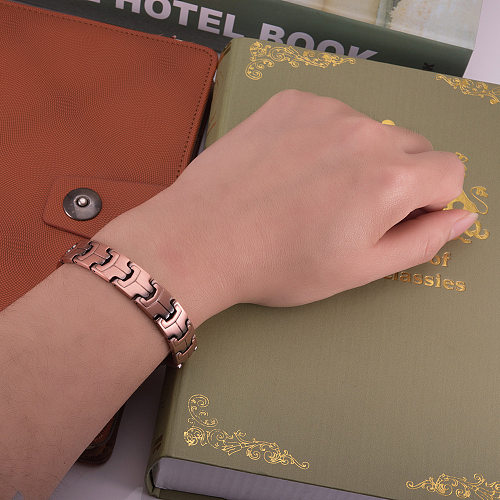 Bracelets en cuivre à matériau magnétique en losange Streetwear