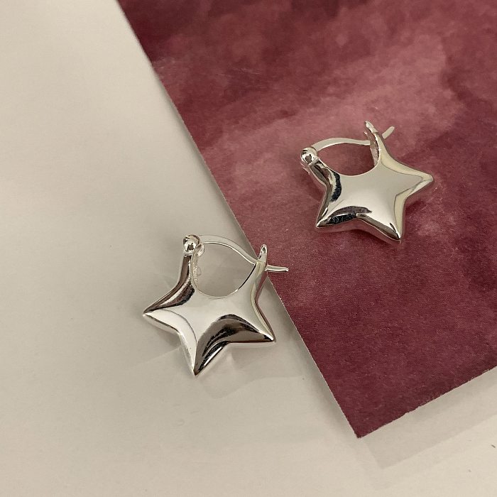 1 Pair Elegant Simple Style Pentagram Plating Copper Earrings