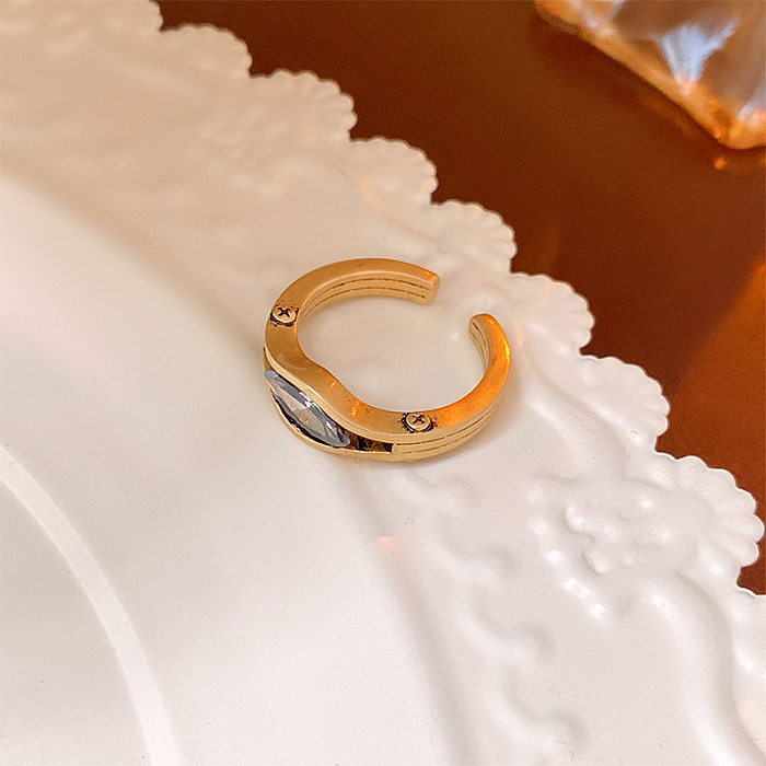 Anéis banhados a ouro de cobre de cor sólida retrô a granel