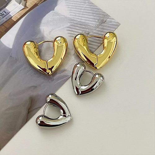 Fashion Heart Shape Copper Earrings Plating Copper Earrings