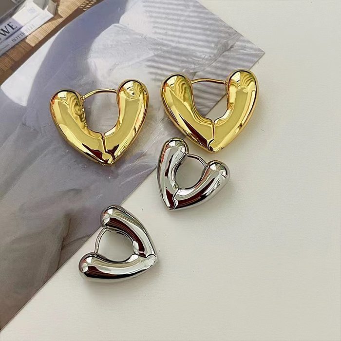 Mode-Herz-Form-Kupfer-Ohrringe, die Kupfer-Ohrringe überziehen